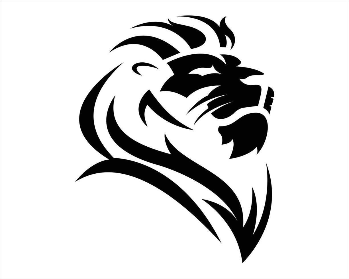 valiant lion head silhouette vector