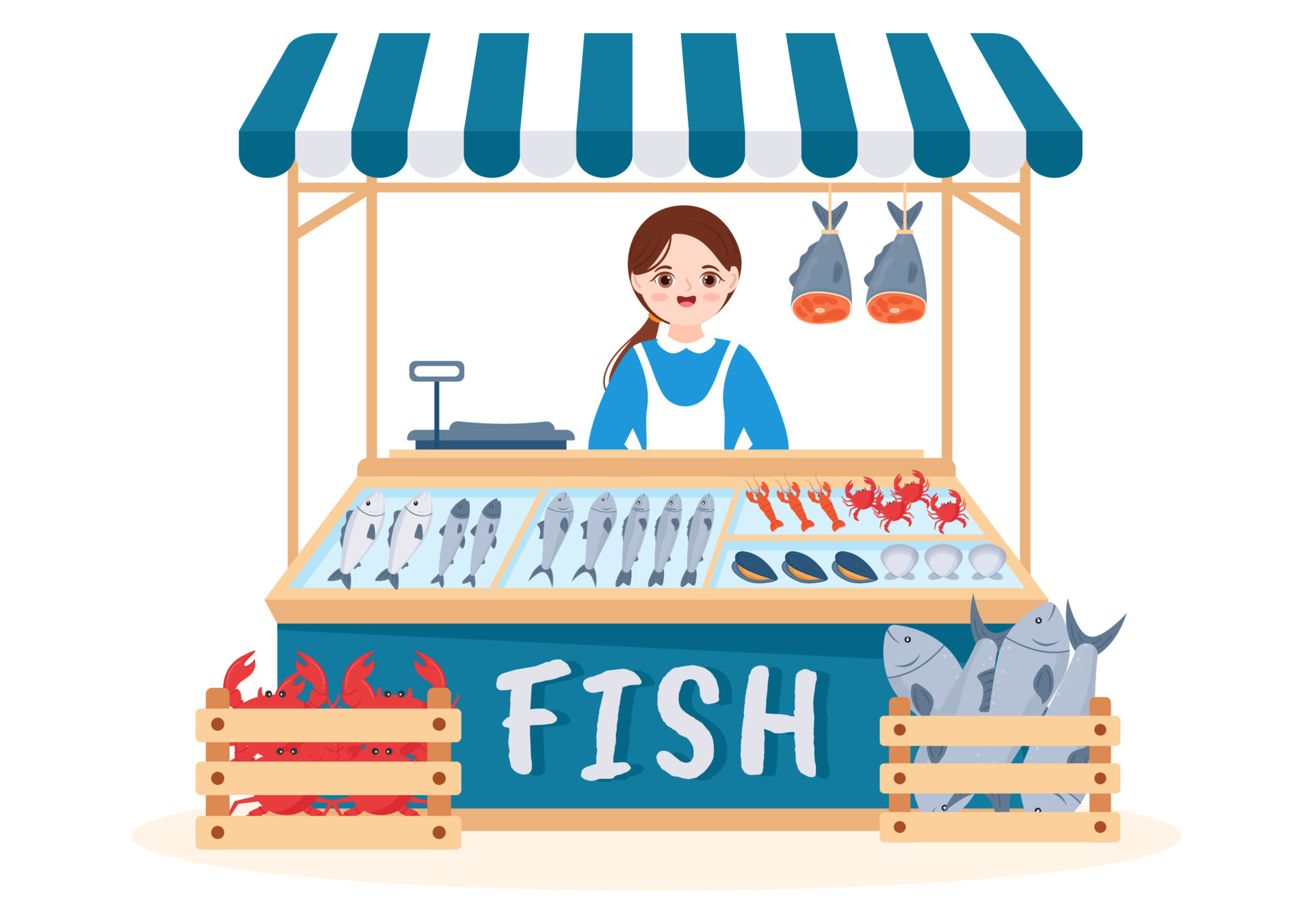 Fish Store to Market Various Fresh and Hygienic Products Seafood in