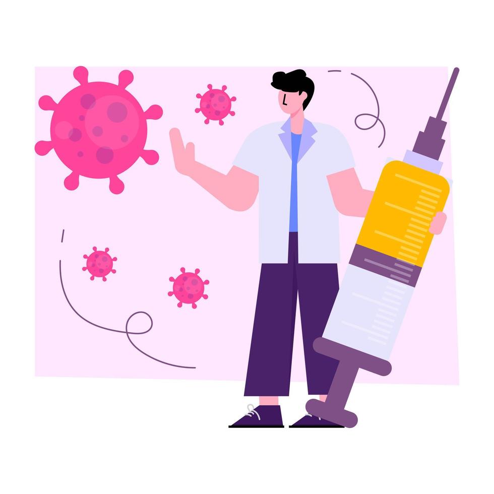 ilustración de descarga premium de vacunación covid vector