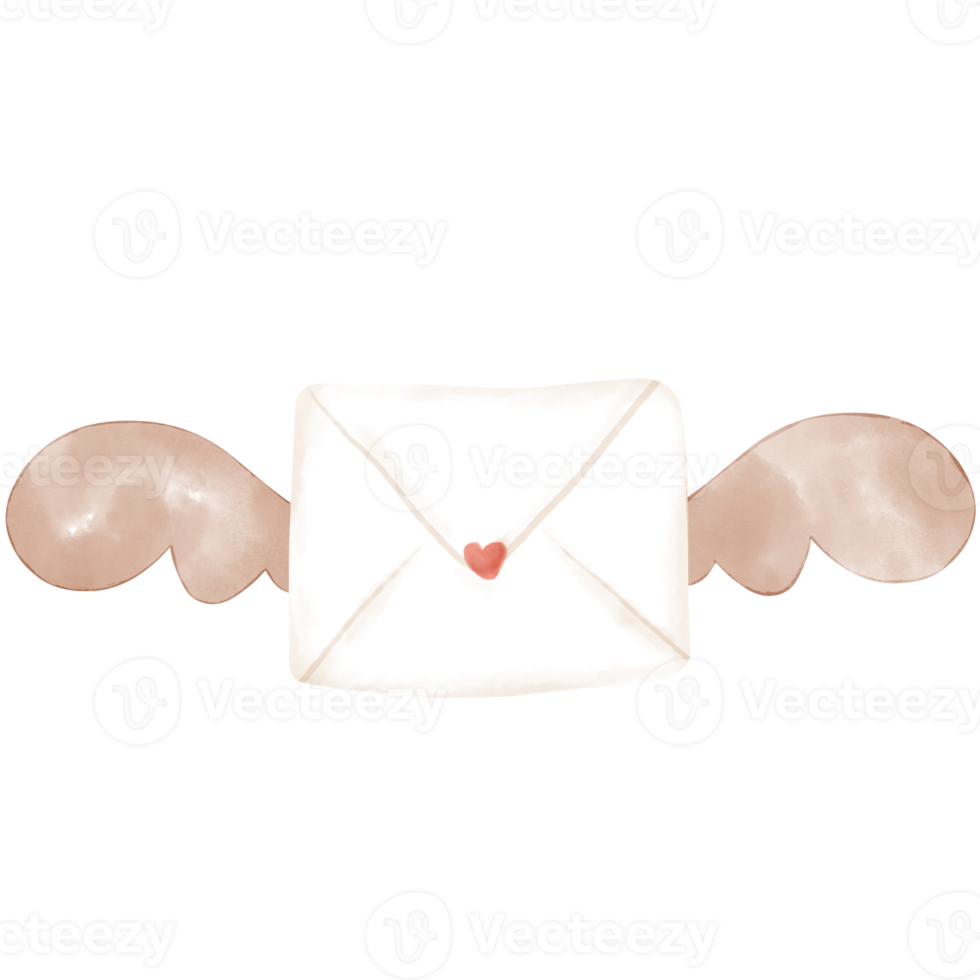 Love letter watercolor illustration png