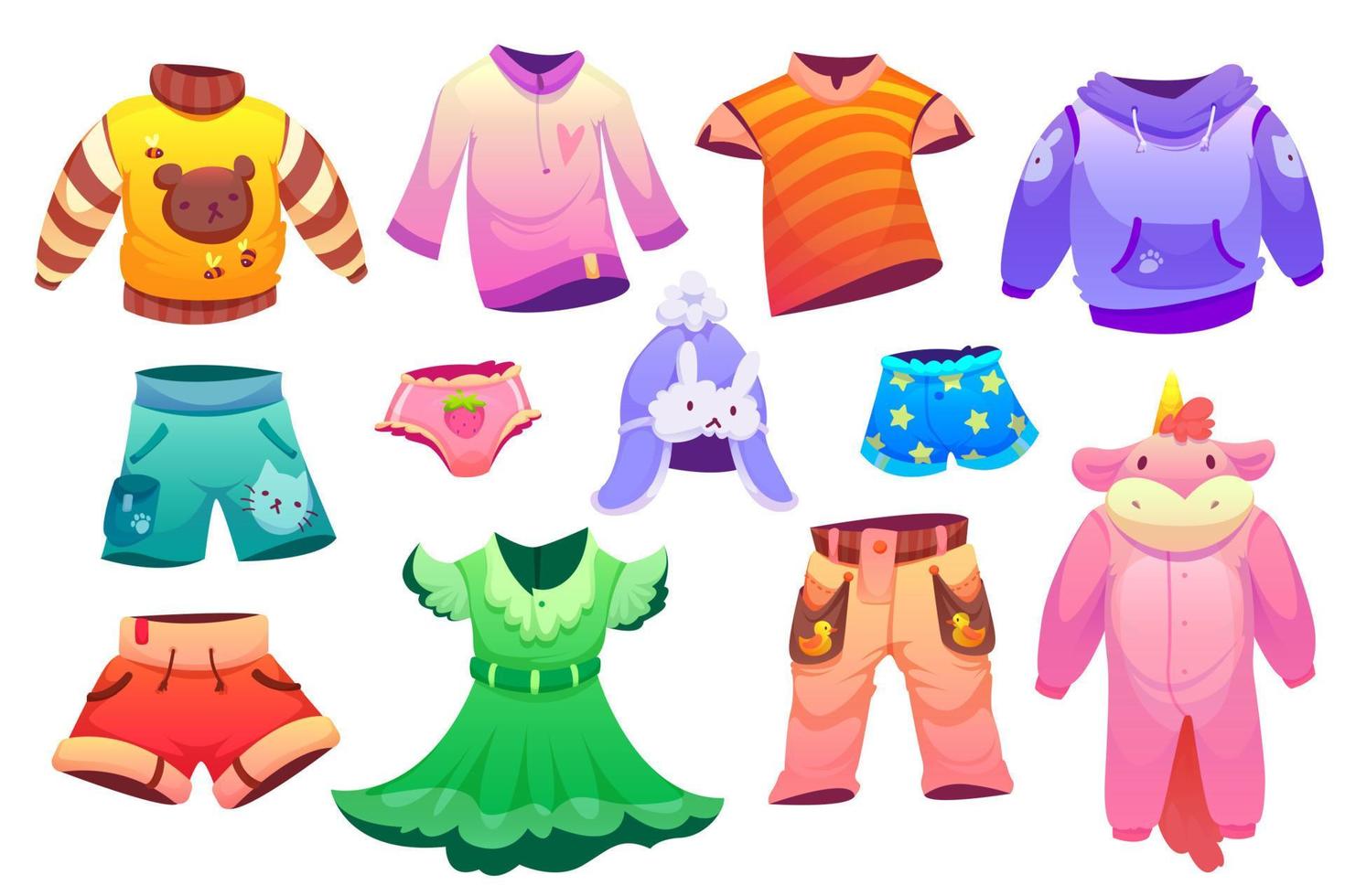 ropa de moda infantil para niños y niñas vector