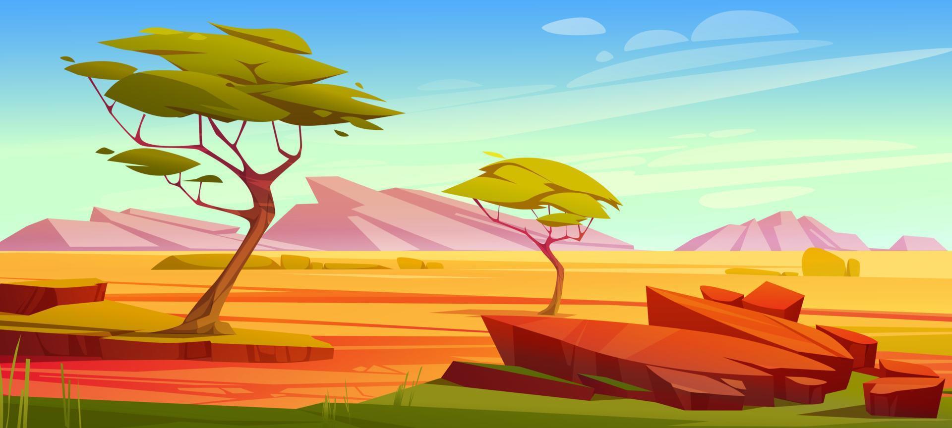 paisaje de sabana africana, naturaleza salvaje de áfrica vector