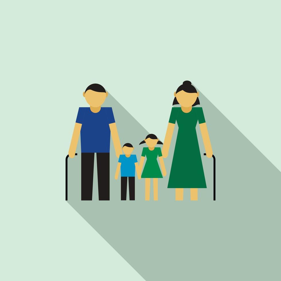 Grandparents with their grandchildren icon vector