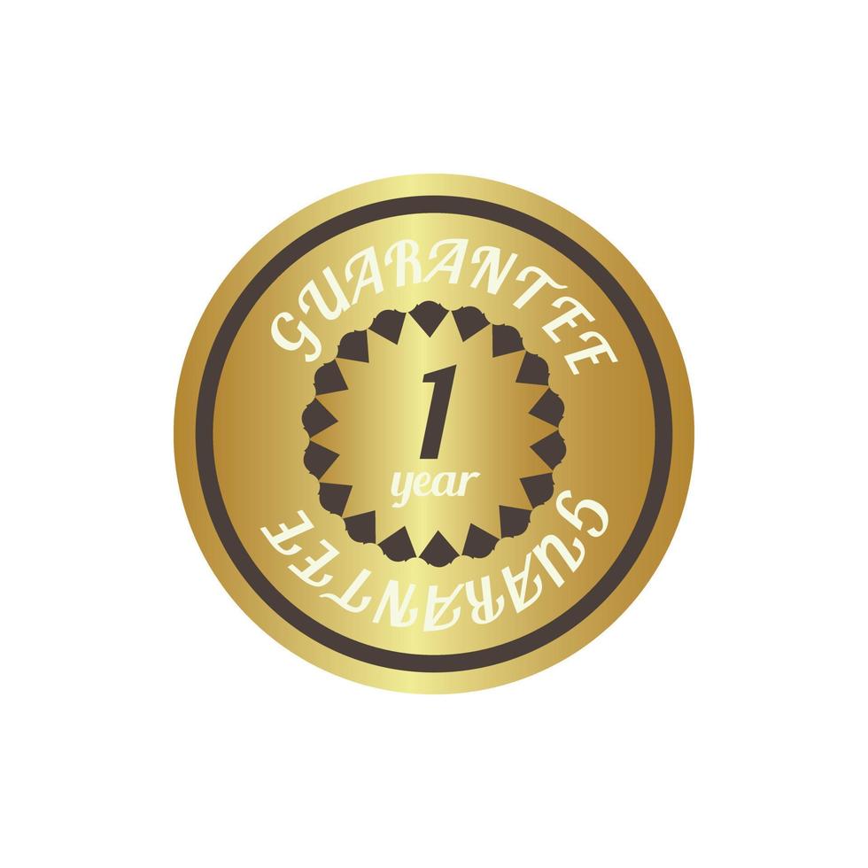 1 year guarantee golden label, simple style vector