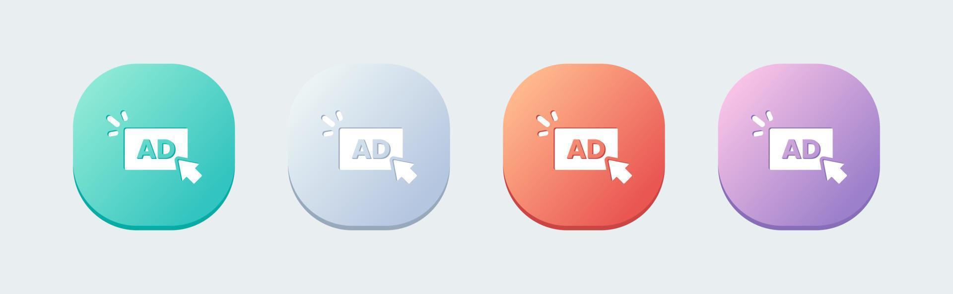 Ad line icon in flat design style. Advertisement signs vector illustration.