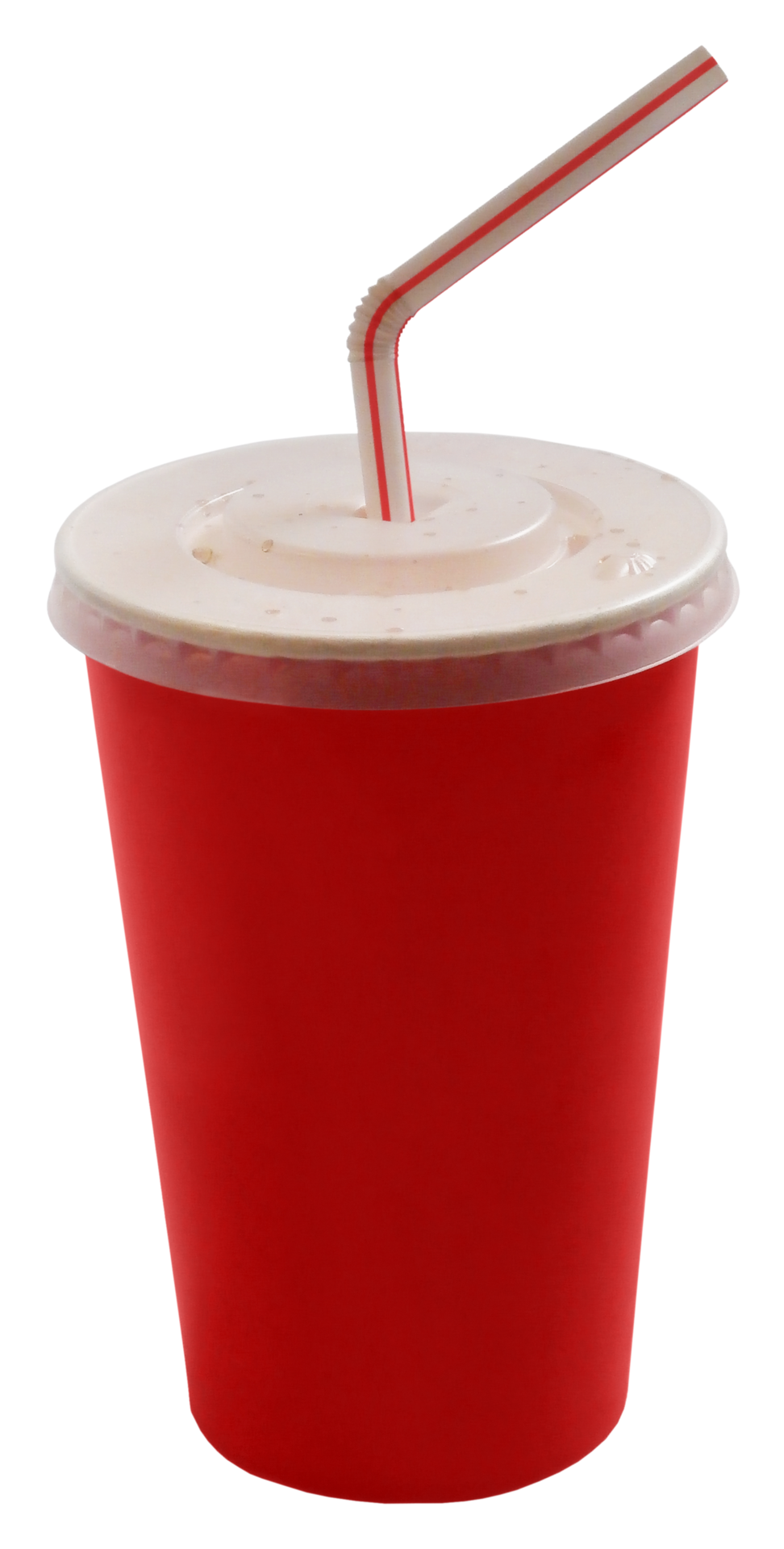 Red Disposable Cup For Beverages With Straw Stock Photo - Download