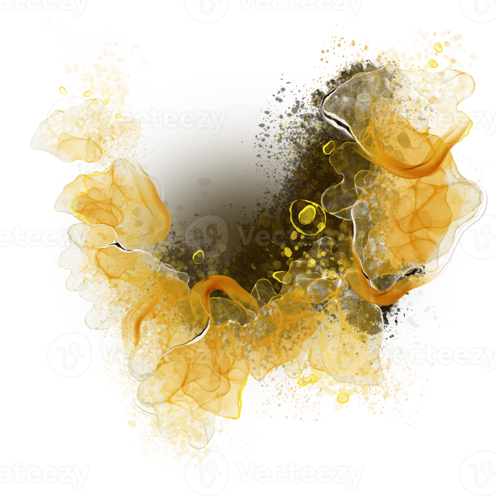 Abstract fluid art with stains and splashes png