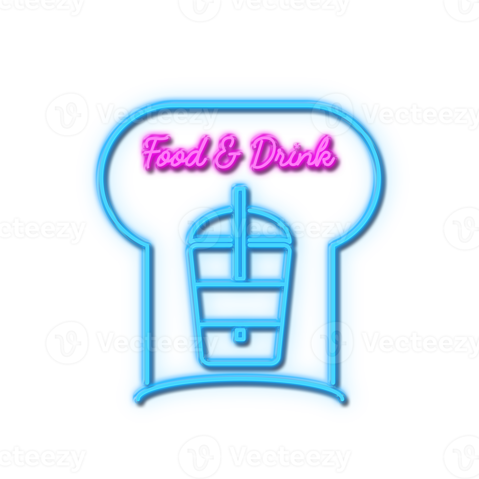 voedsel en drinken met neon effect png