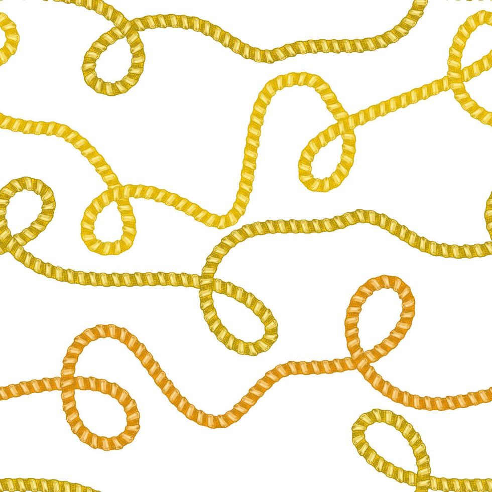 Seamless pattern with retro hand-drawn sketch golden chain on white background. Drawing engraving texture. Great design for fashion, textile, decorative frame, yacht style card vector