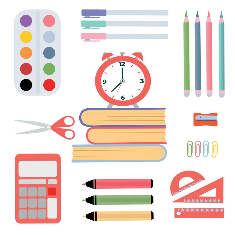 Educational materials for school. Vector illustration isolated on white background.