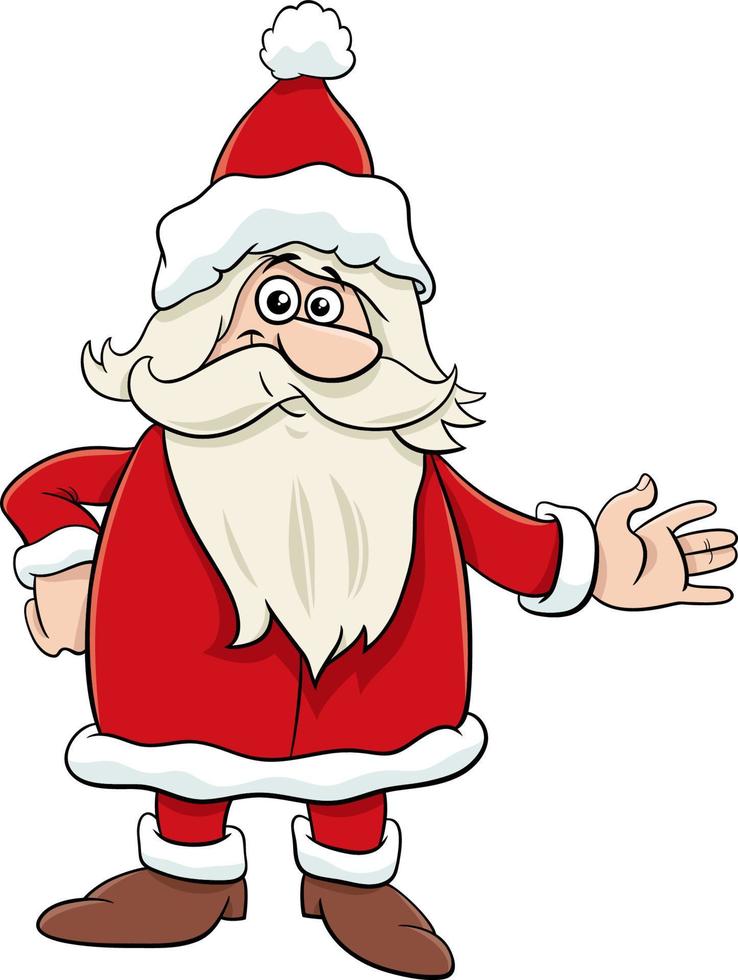 cartoon Santa Claus character on Christmas time vector