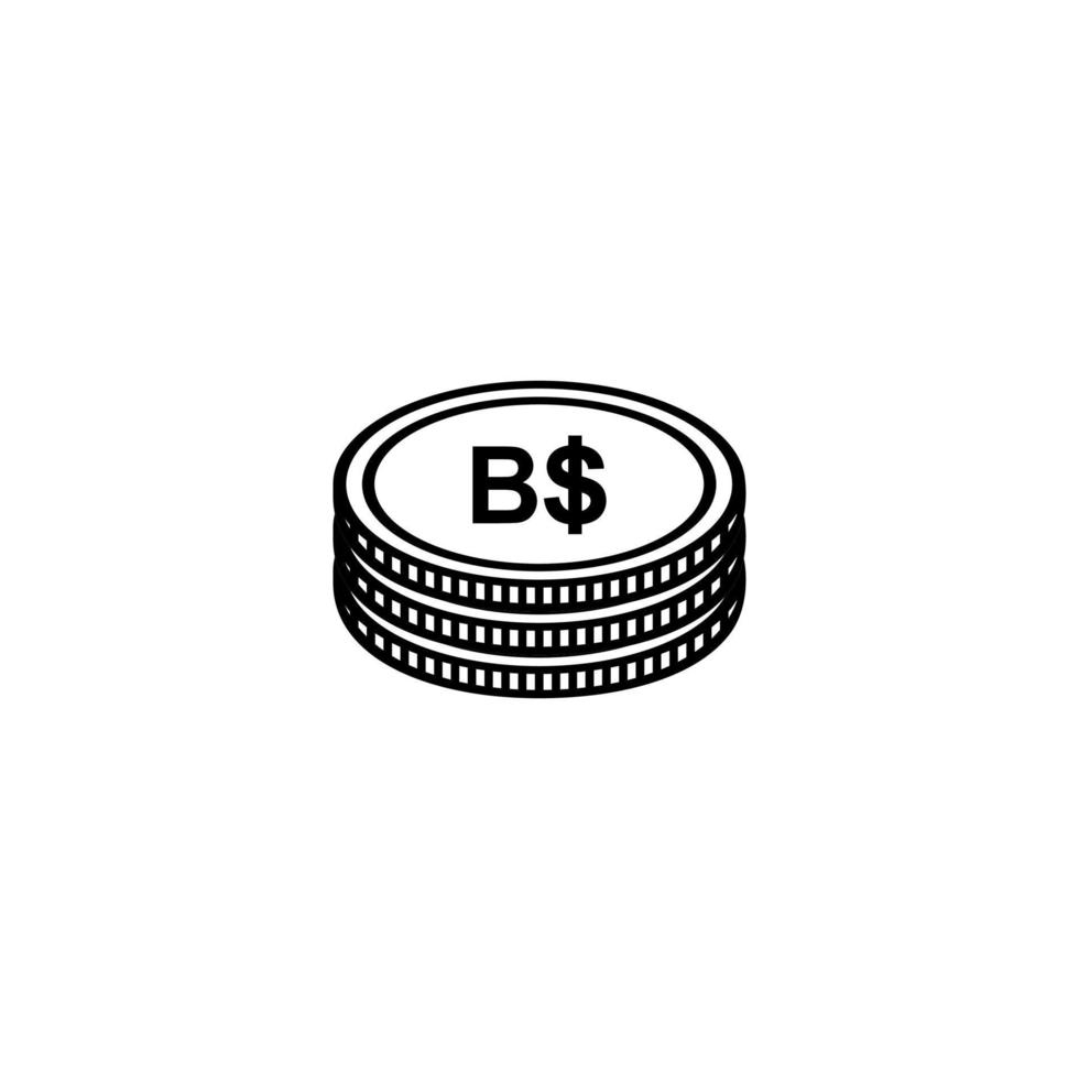 símbolo de icono de moneda brunei darussalam. dólar bruneano, signo bnd. ilustración vectorial vector