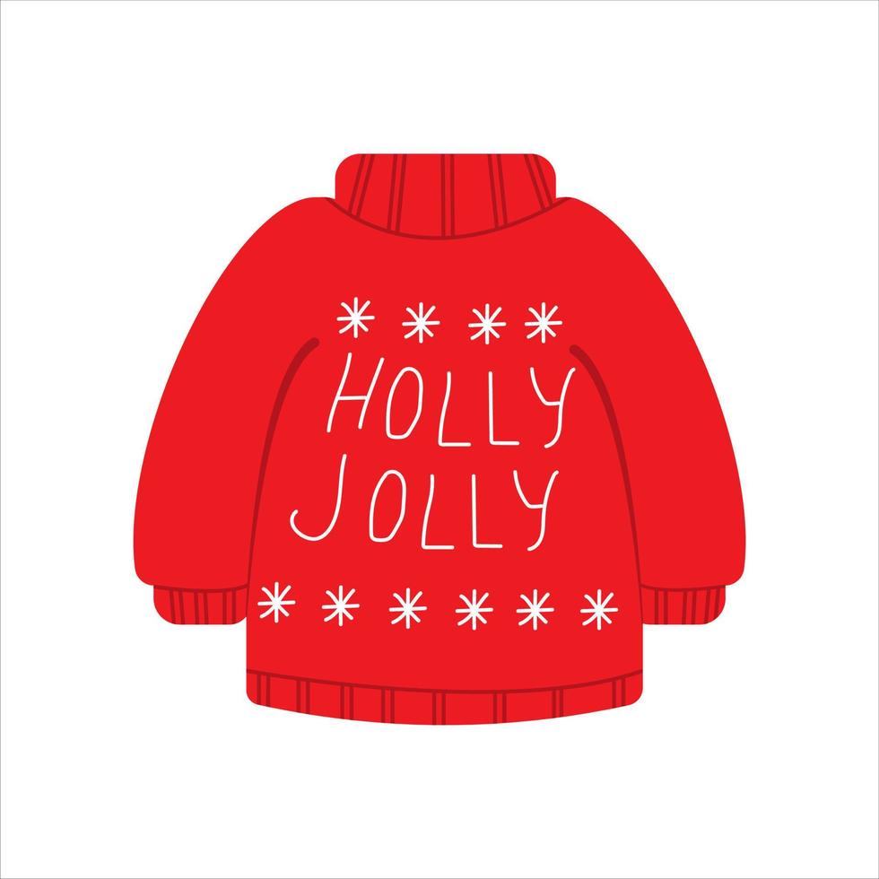 Christmas knitted winter warm sweater vector