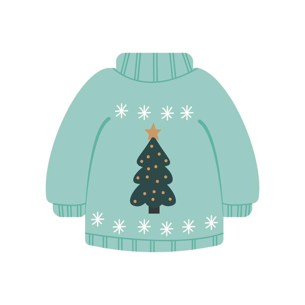 Christmas knitted winter warm sweater vector