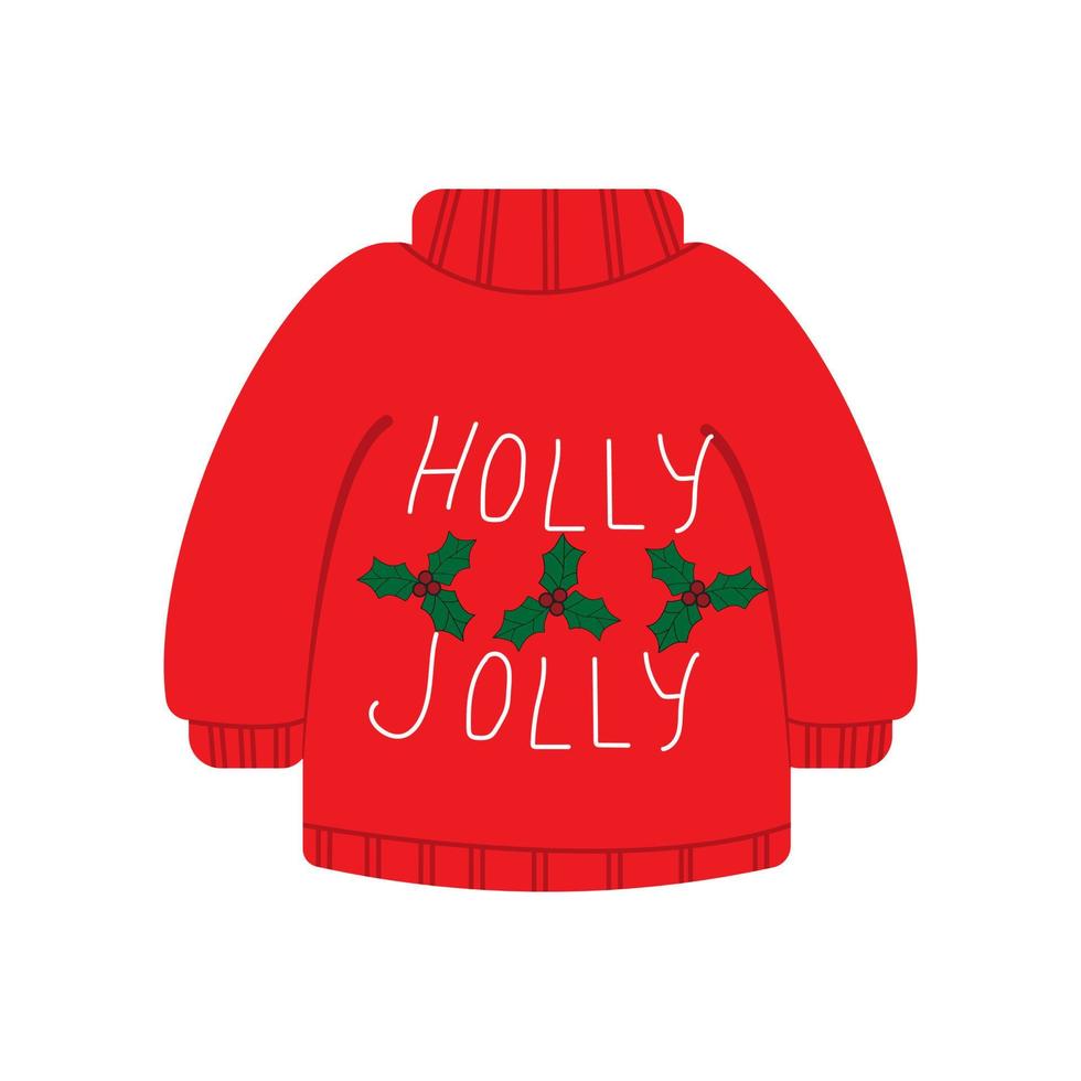 Christmas knitted winter warm sweater vector