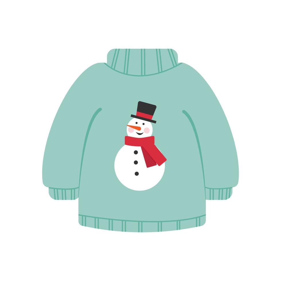 Christmas knitted winter warm sweater vector