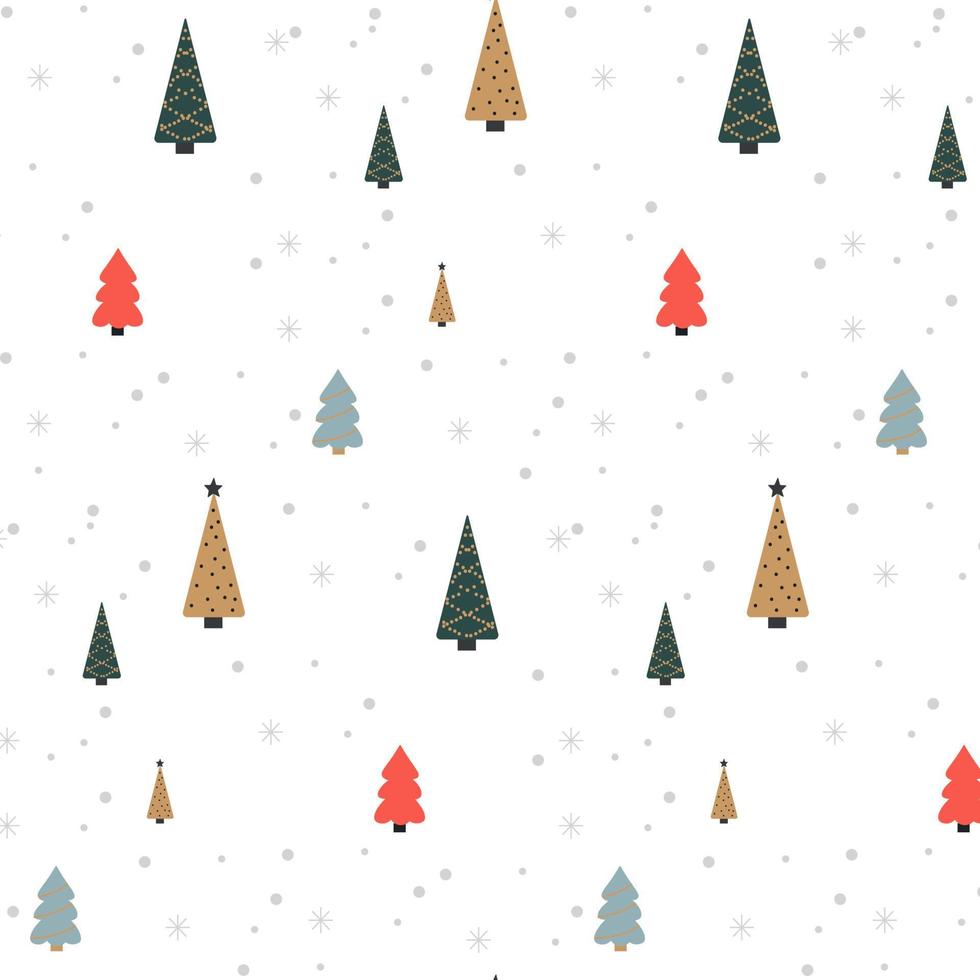 Christmas seamless pattern with spruce trees vector