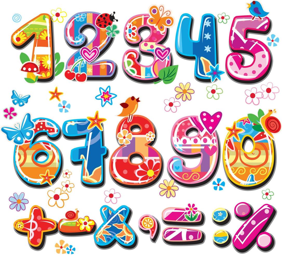 Colorful children numbers vector