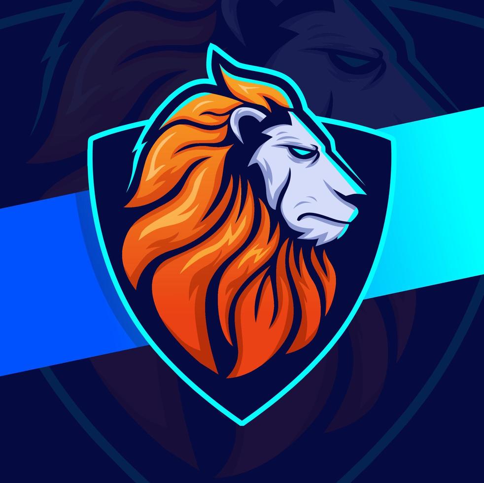 lion king head mascot character esport logo for sport and game vector