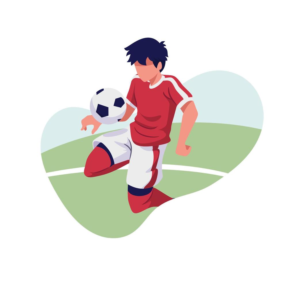 ilustración de dibujo vectorial de jugador de fútbol vector