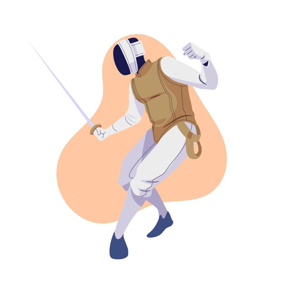 vector drawing illustration of a fencer