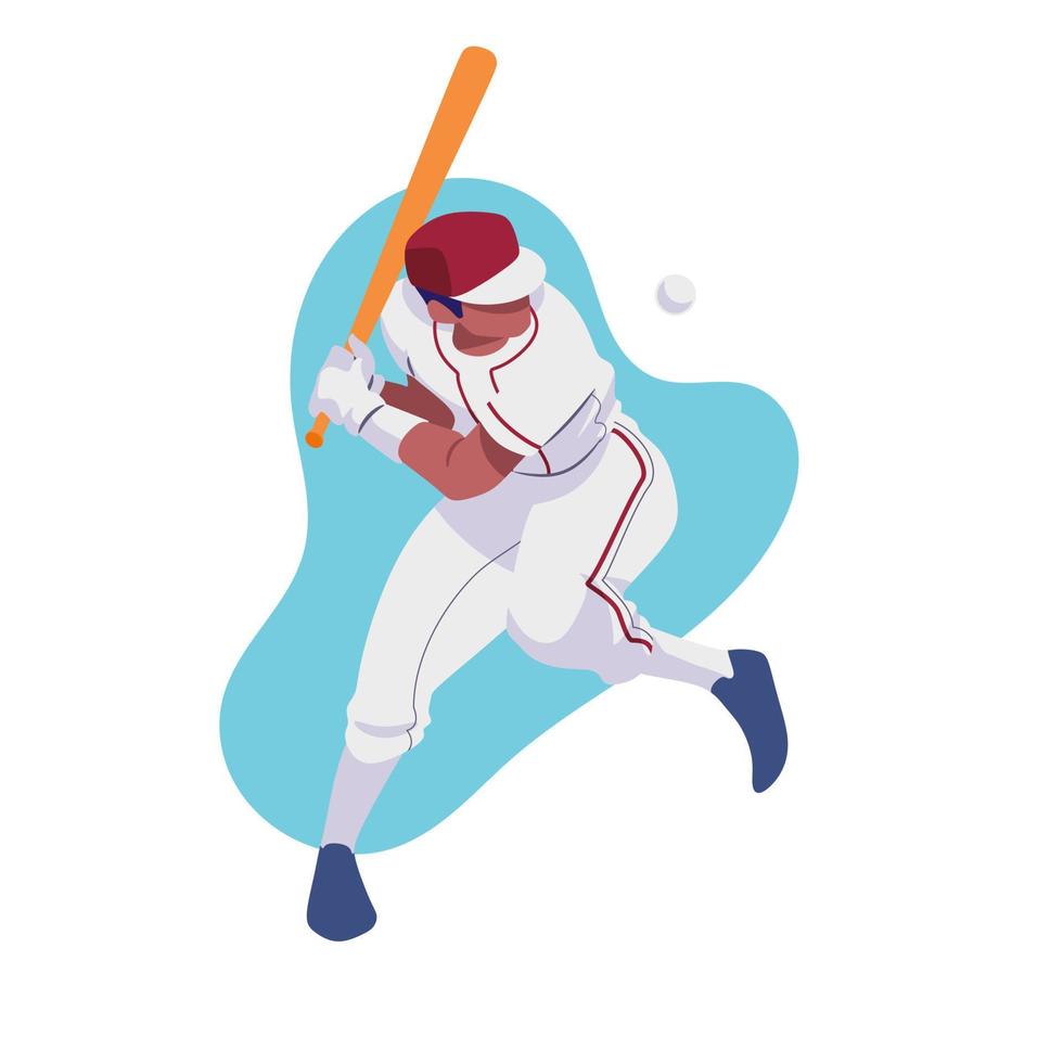 vector image illustration of a player hitting a baseball