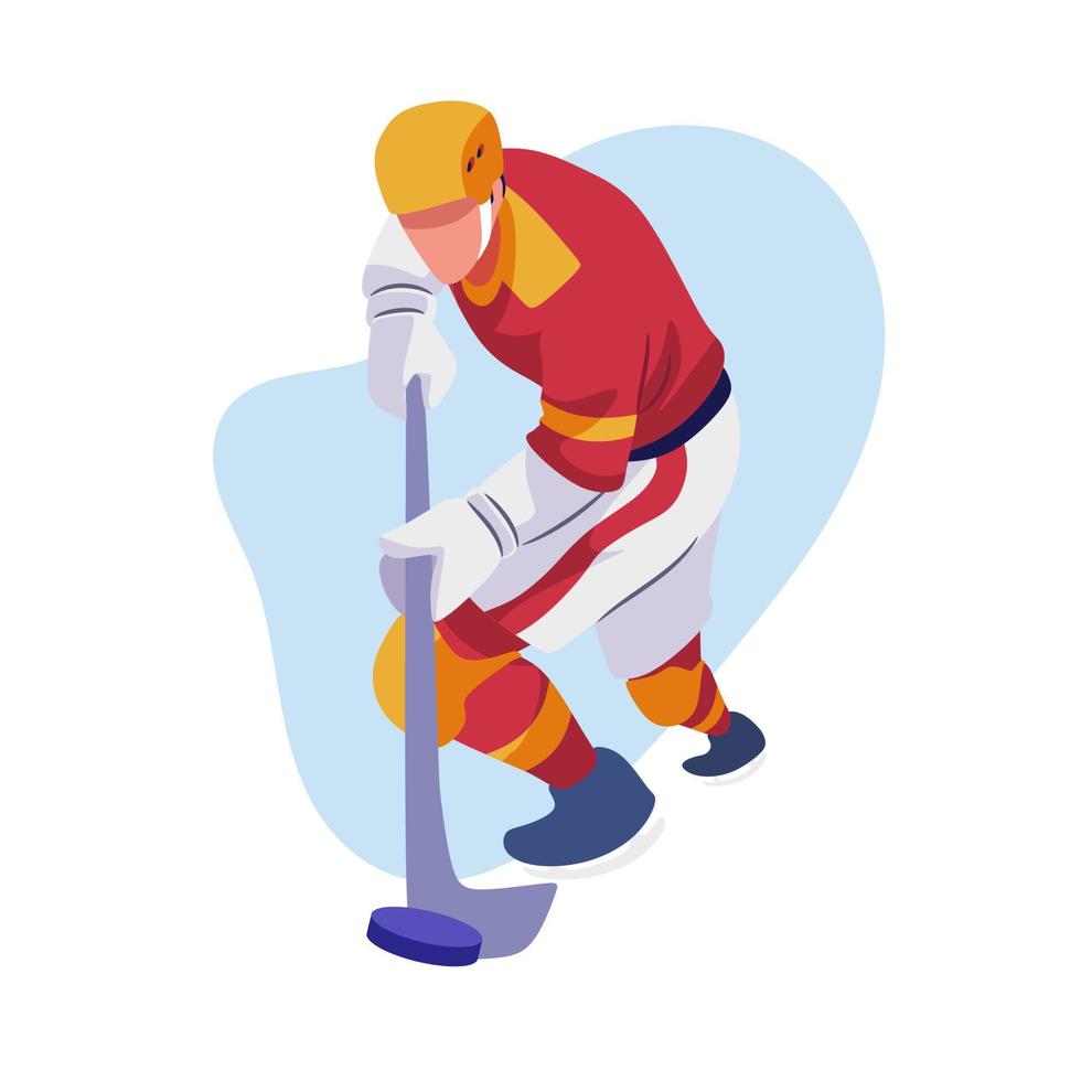 ilustración de dibujo vectorial de un jugador de hockey vector