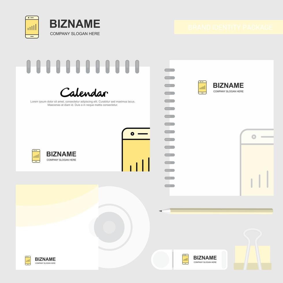 Smartphone Logo Calendar Template CD Cover Diary and USB Brand Stationary Package Design Vector Template