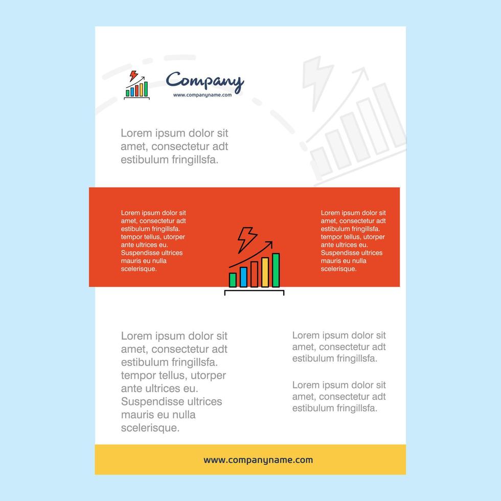 Template layout for Graph rising comany profile annual report presentations leaflet Brochure Vector Background