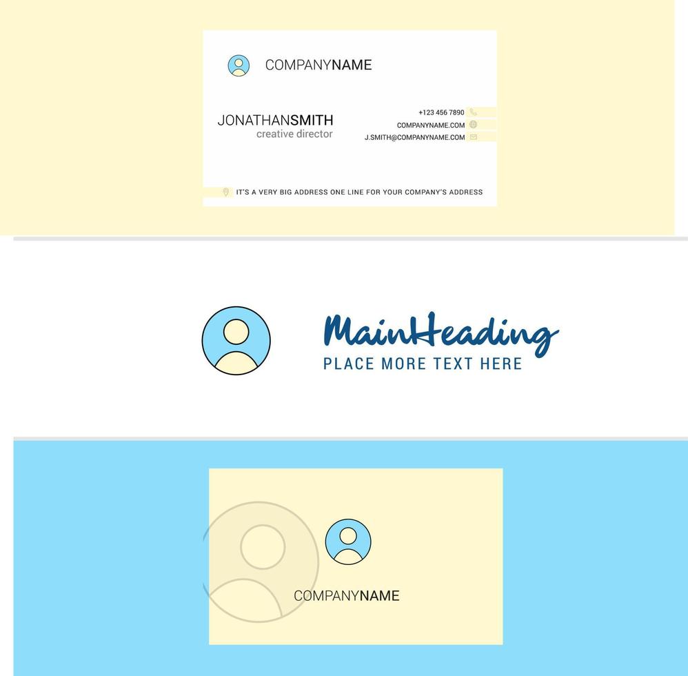 Beautiful Profile Logo and business card vertical Design Vector