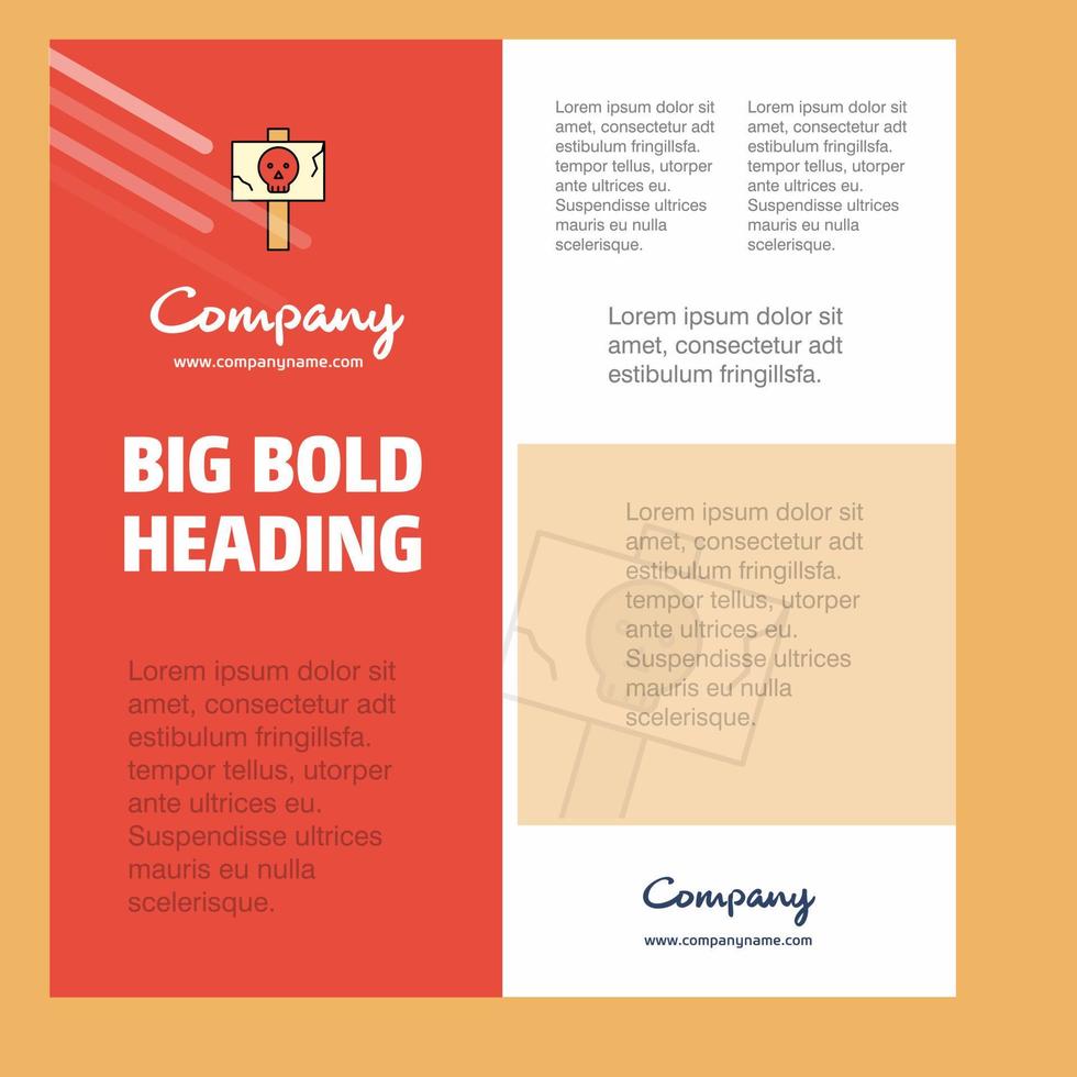 Danger board Business Company Poster Template with place for text and images vector background