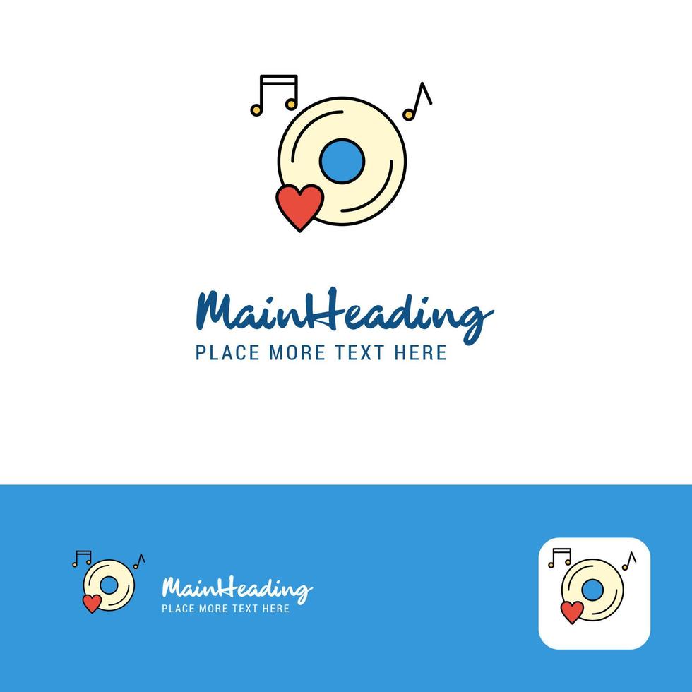 Creative Music disk Logo Design Flat color Logo place for Tagline Vector Illustration