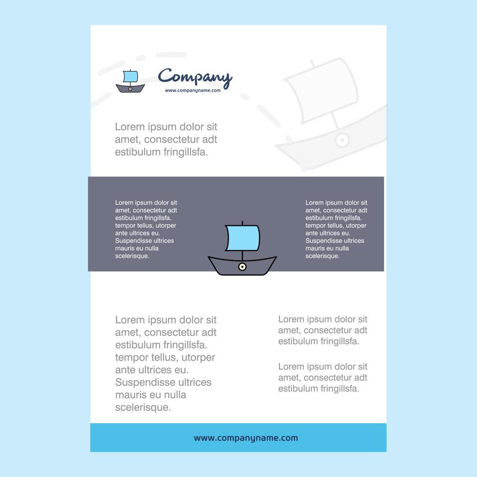 Template layout for Boat comany profile annual report presentations leaflet Brochure Vector Background