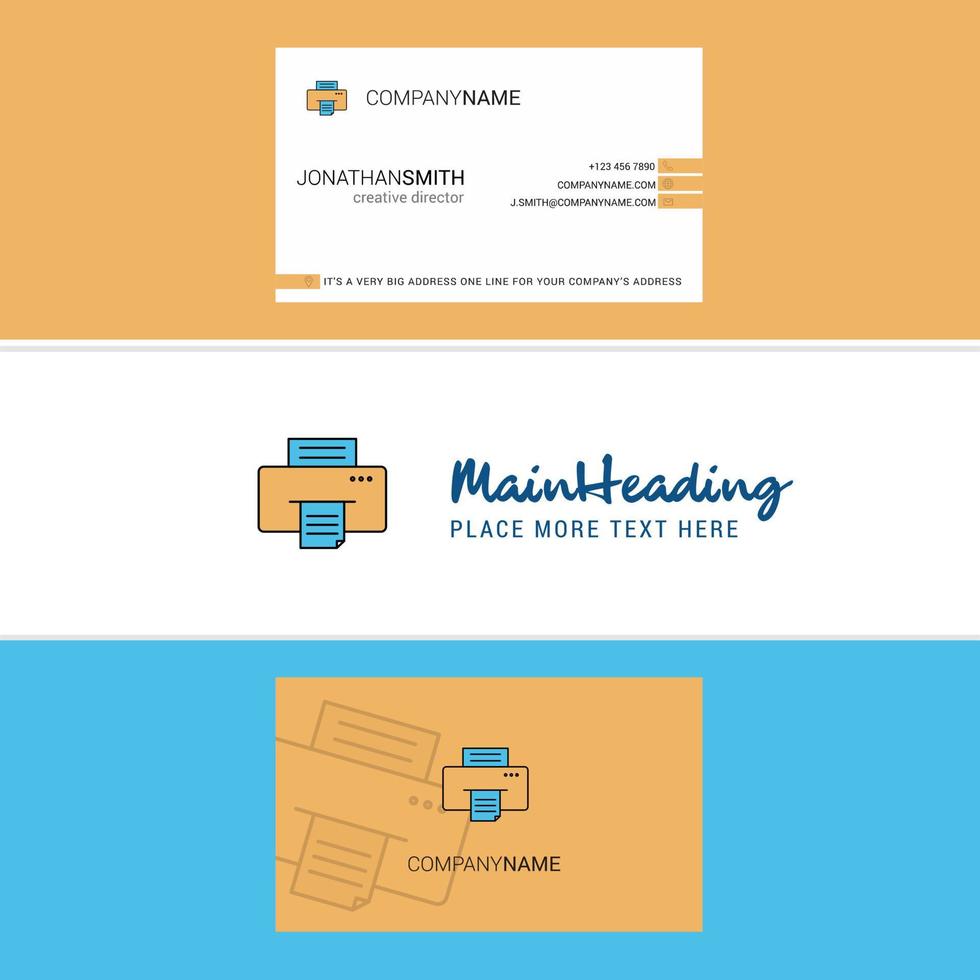 Beautiful Printer Logo and business card vertical Design Vector