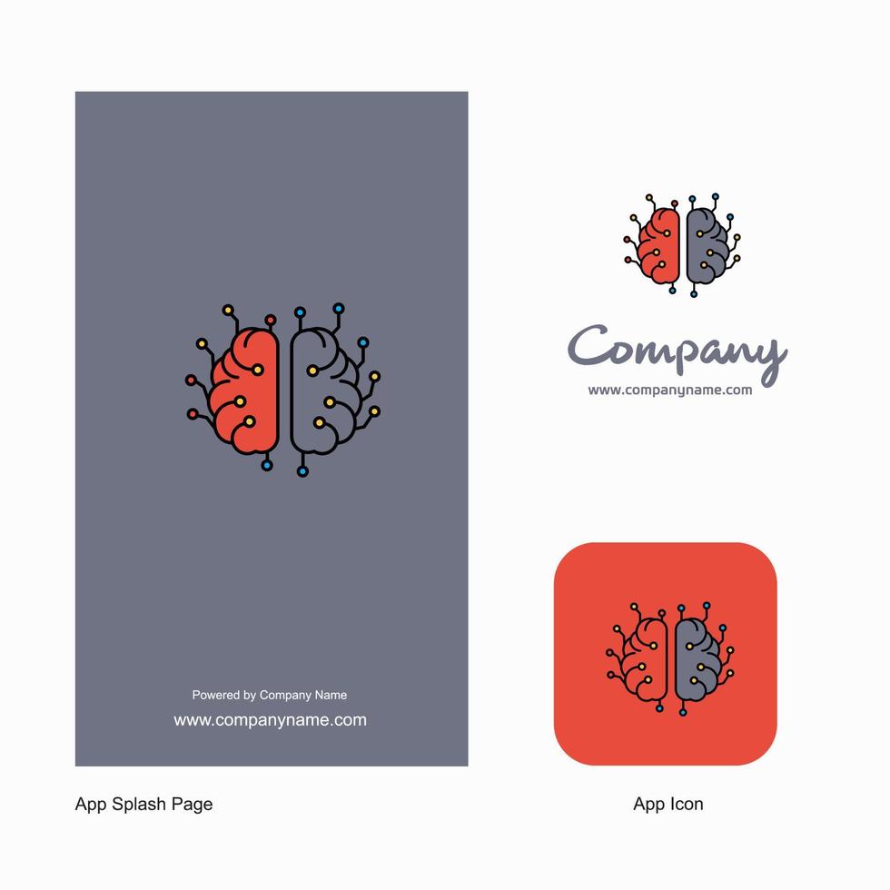 Brain processor Company Logo App Icon and Splash Page Design Creative Business App Design Elements vector