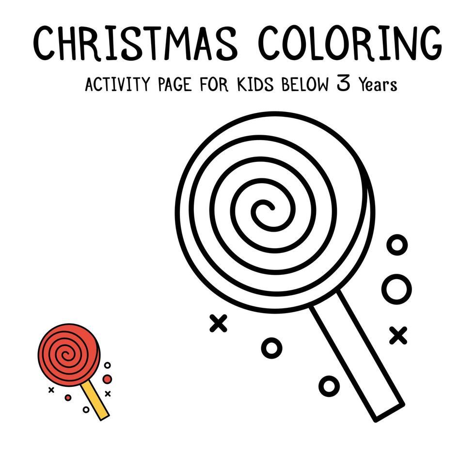 Libro de actividades navideñas para colorear para niños menores de 3 años vector