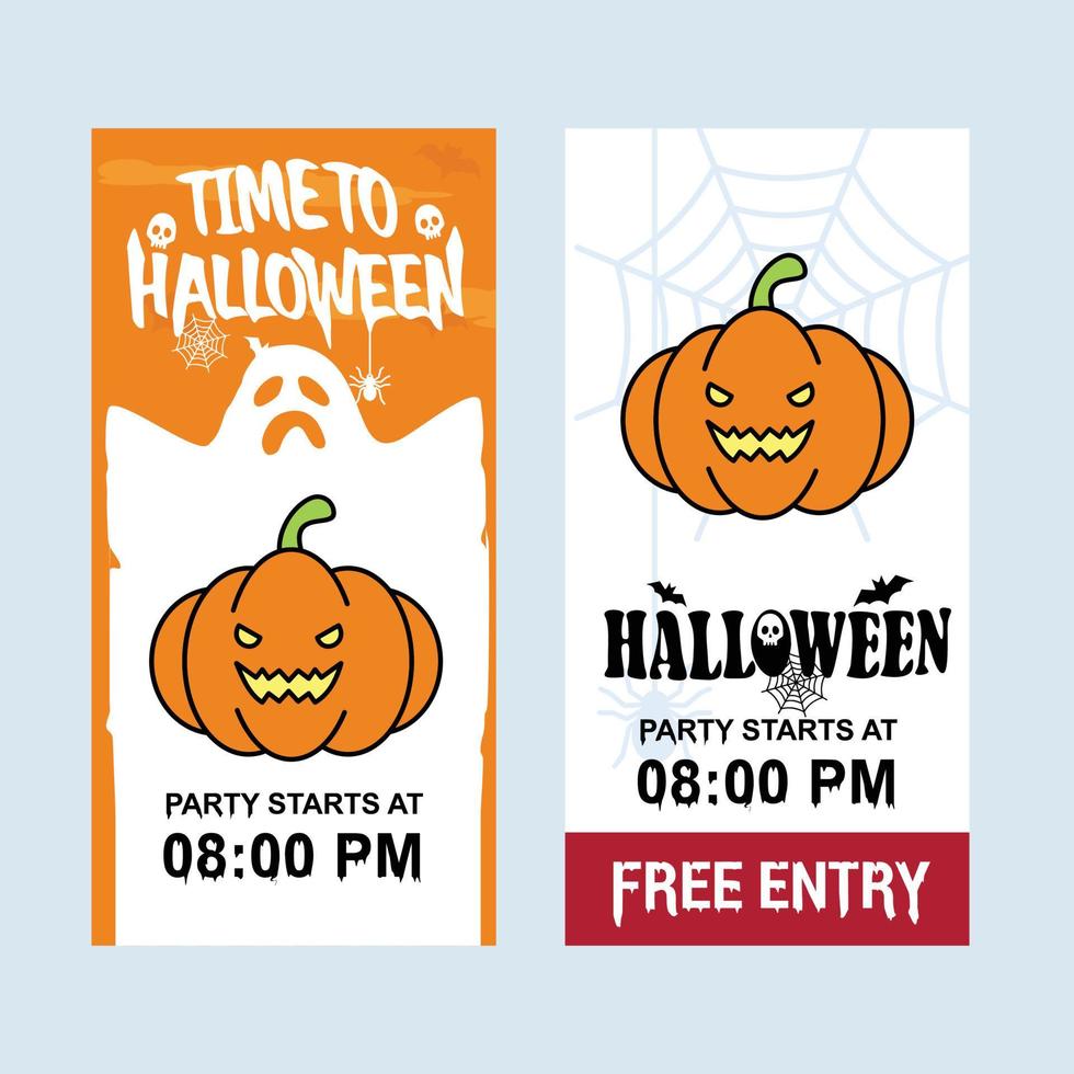 Happy Halloween invitation design with pumpkin vector