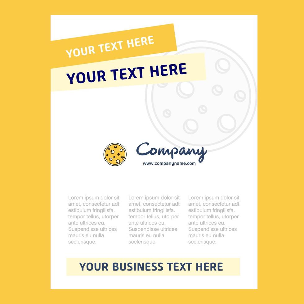 Moon Title Page Design for Company profile annual report presentations leaflet Brochure Vector Background