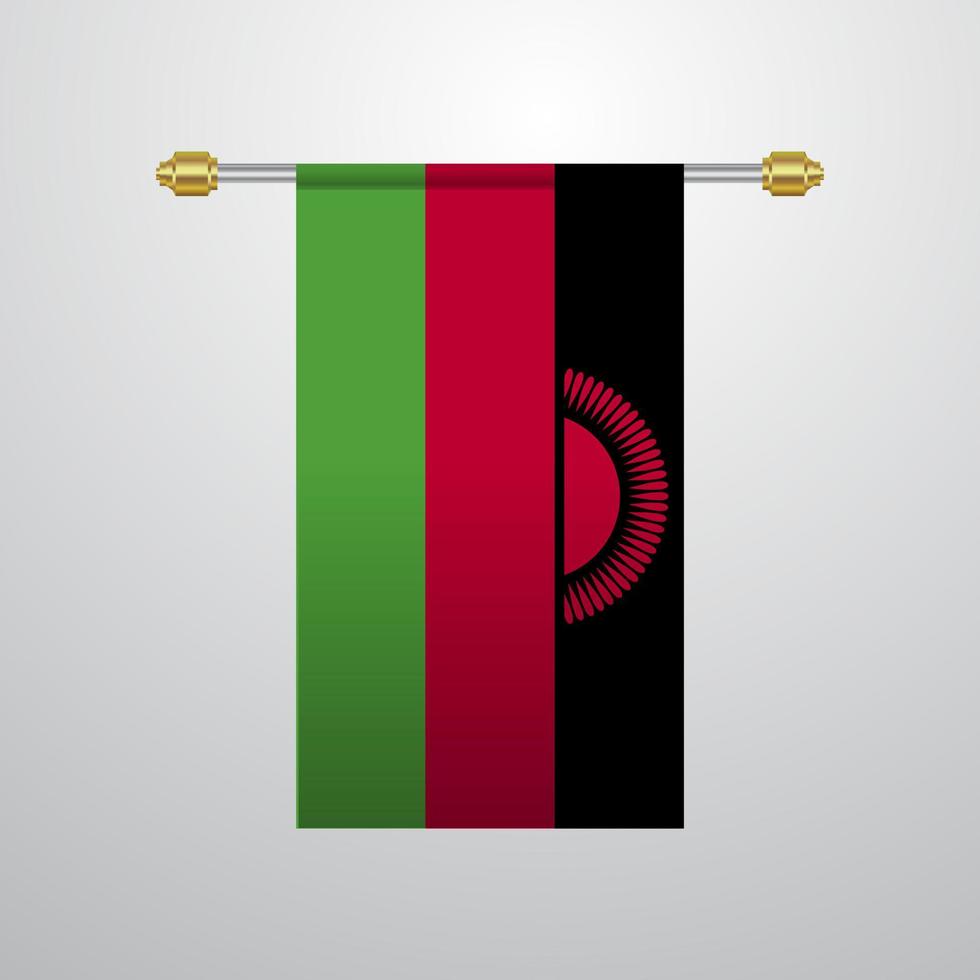 Malawi hanging Flag vector