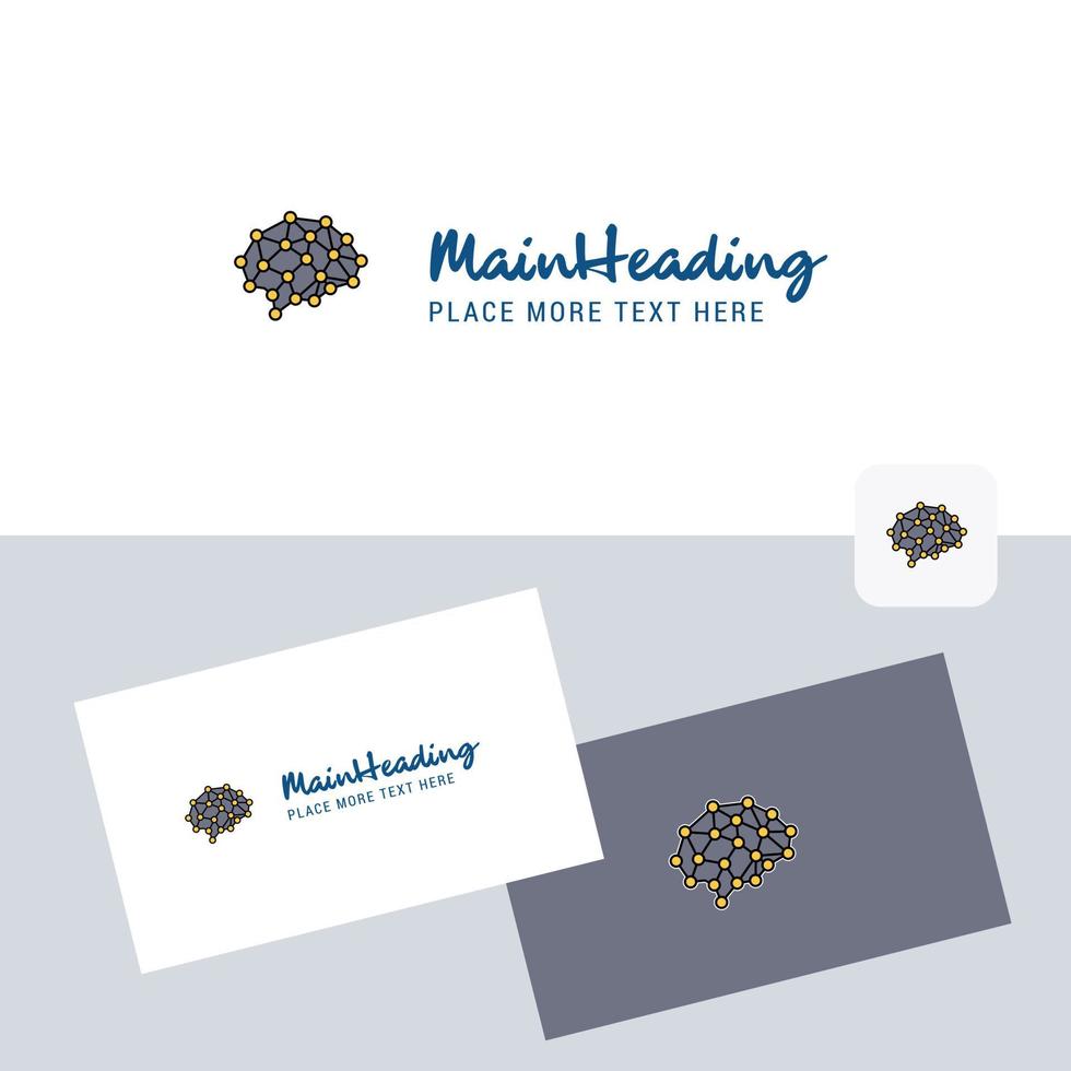 Brain vector logotype with business card template Elegant corporate identity Vector