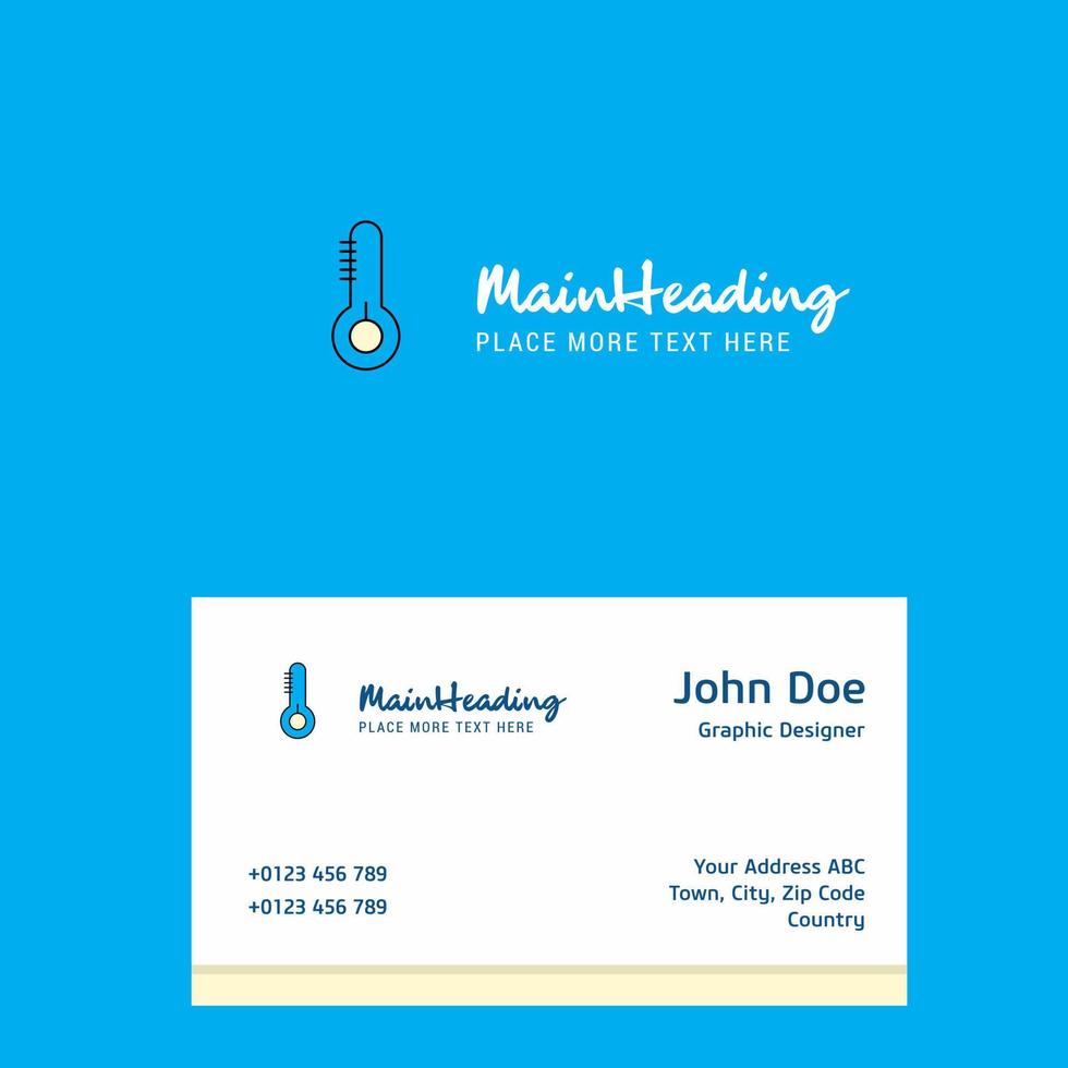 Thermometer logo Design with business card template Elegant corporate identity Vector