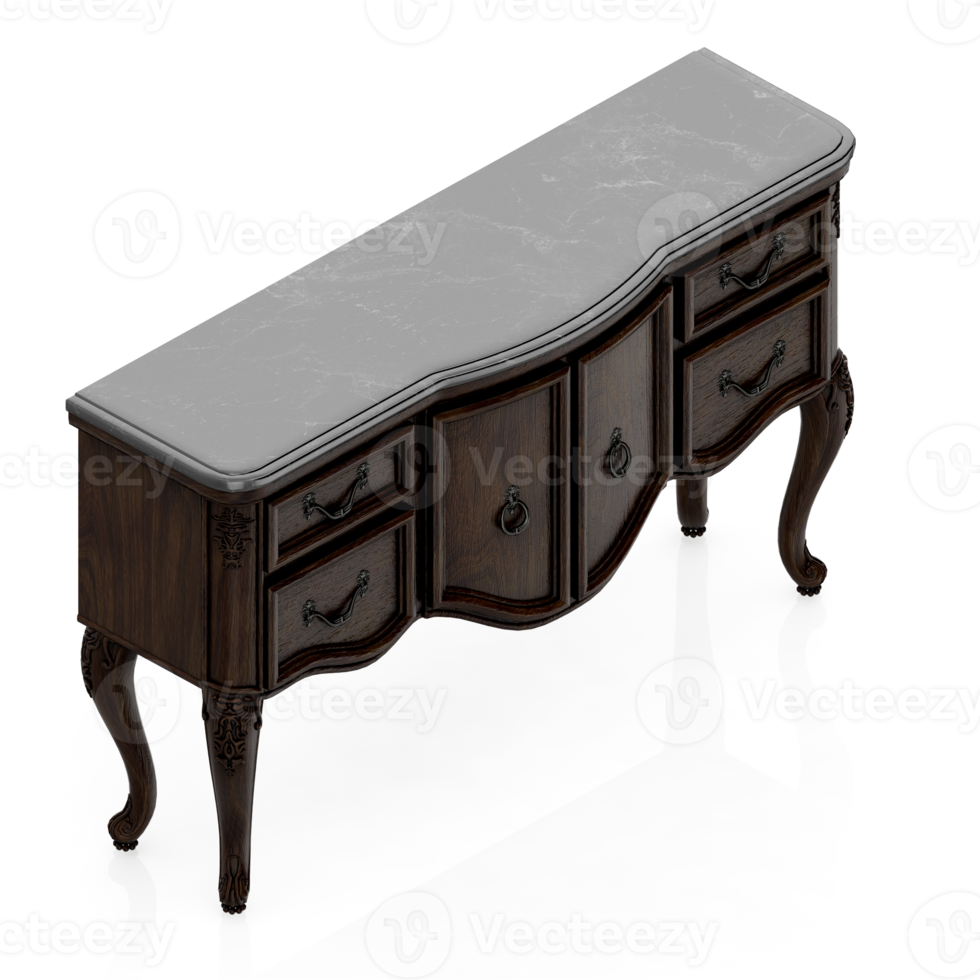 Isometric Cabinet 3D render png