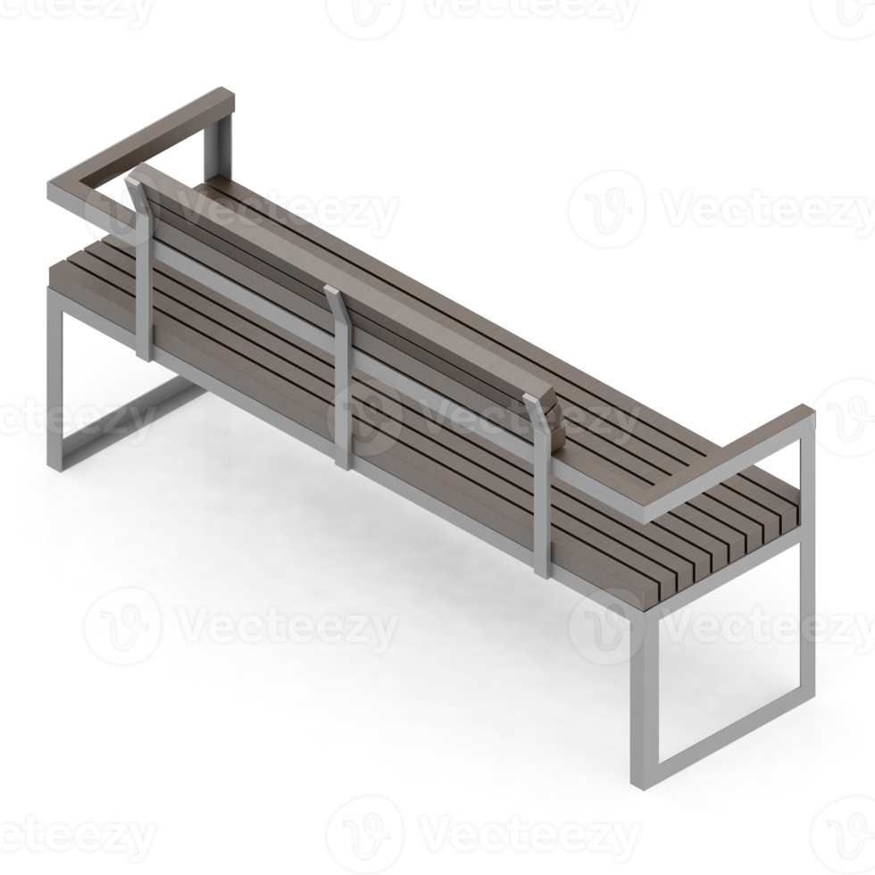 Isometric bench 3D render png
