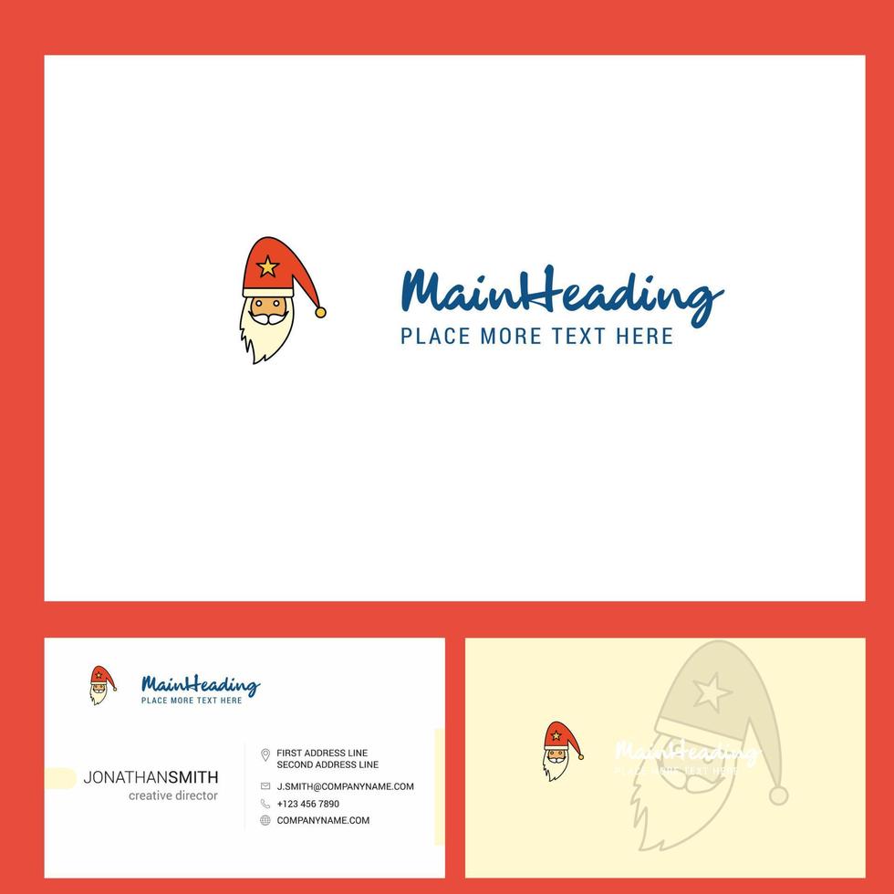 Santa clause Logo design with Tagline Front and Back Busienss Card Template Vector Creative Design
