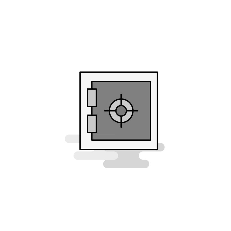 Locker Web Icon Flat Line Filled Gray Icon Vector