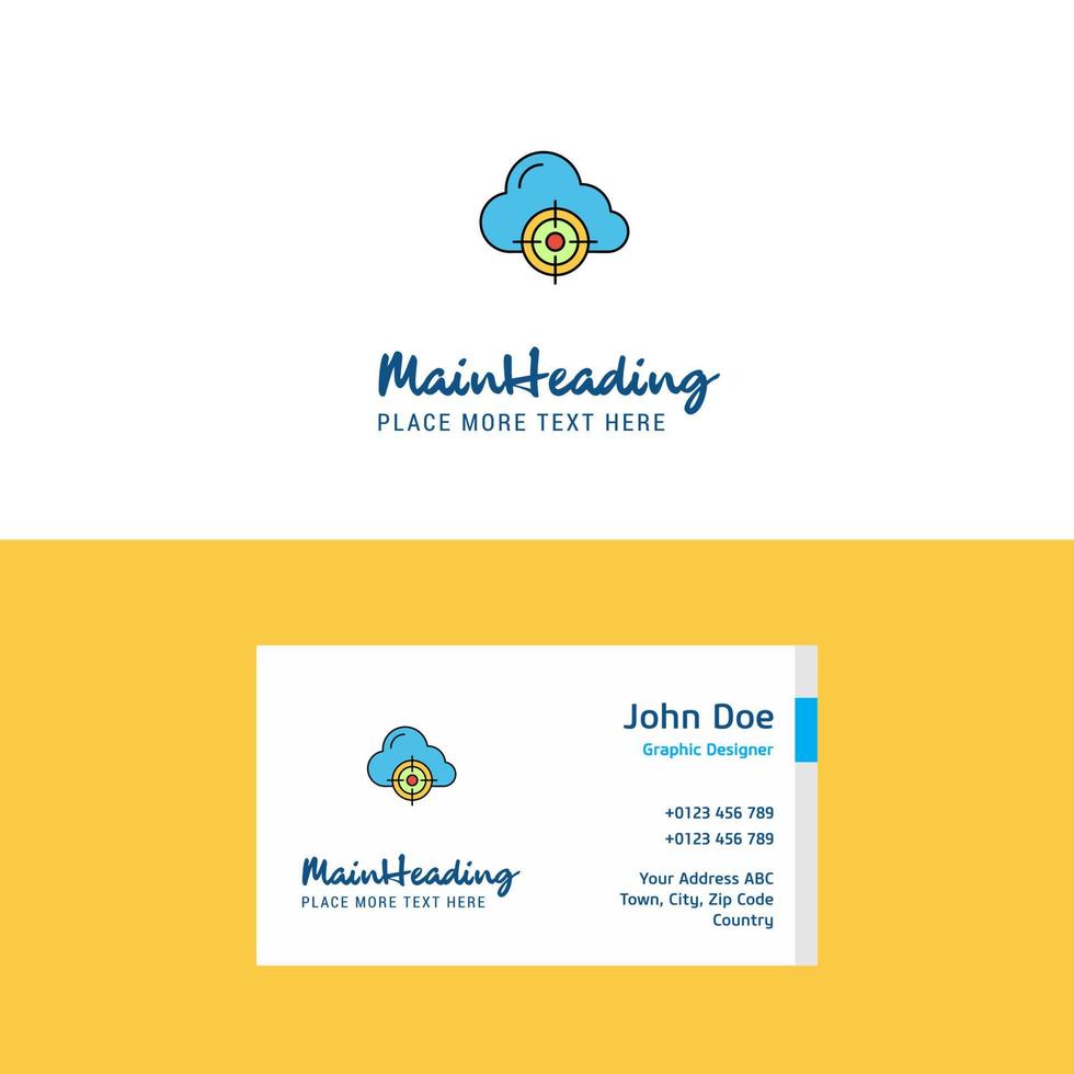 Flat Targeted cloud Logo and Visiting Card Template Busienss Concept Logo Design vector