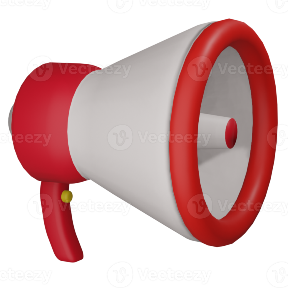 Megaphone 3d icon, suitable as an additional element in your template, banner and poster design png