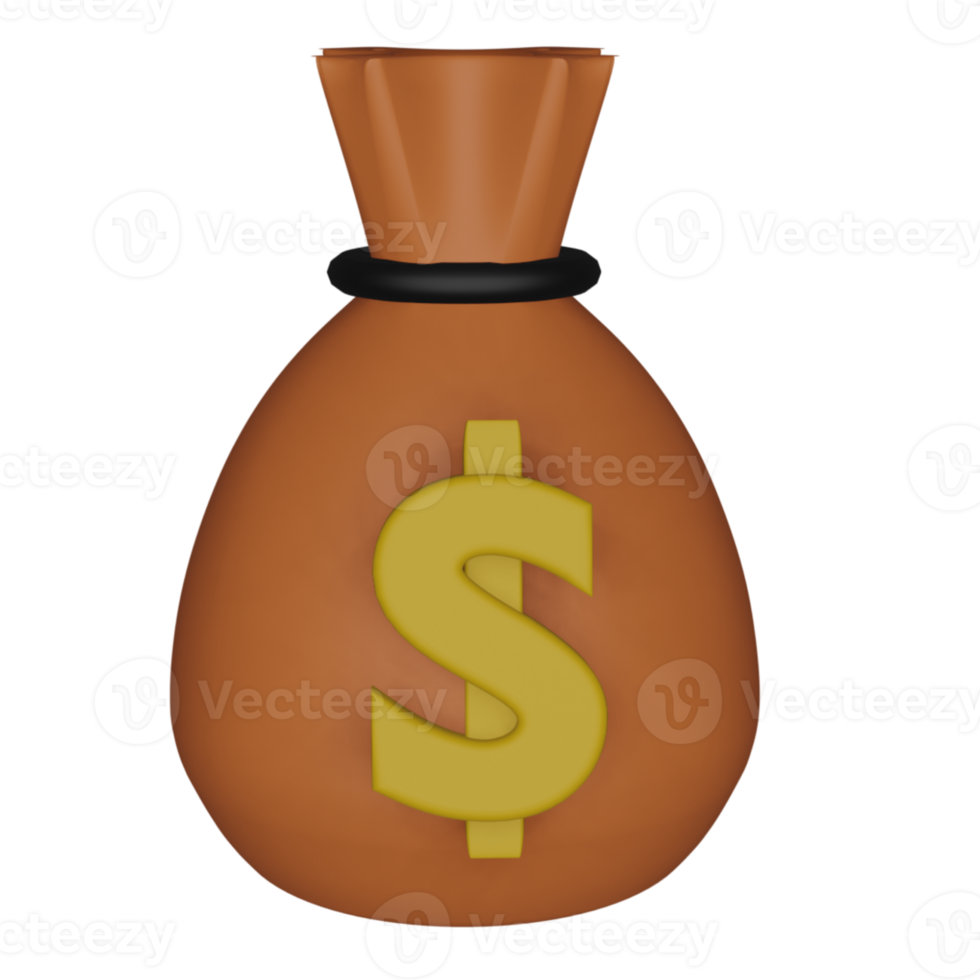 3D Icon Money Bag, perfect to use as an additional element in your poster, banner and template designs png