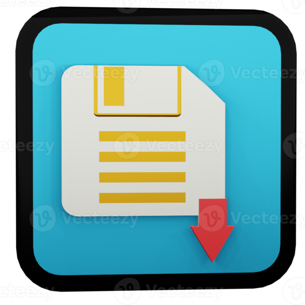 Save 3d icon, perfect to use as an additional element in your poster, banner and template designs png