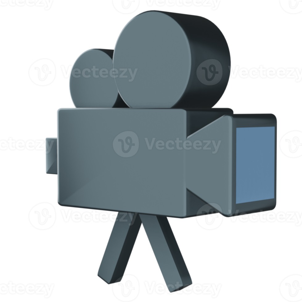 Icône vidéo de caméra 3d, parfaite pour être utilisée comme élément supplémentaire à vos modèles, bannières et conceptions d'affiches png